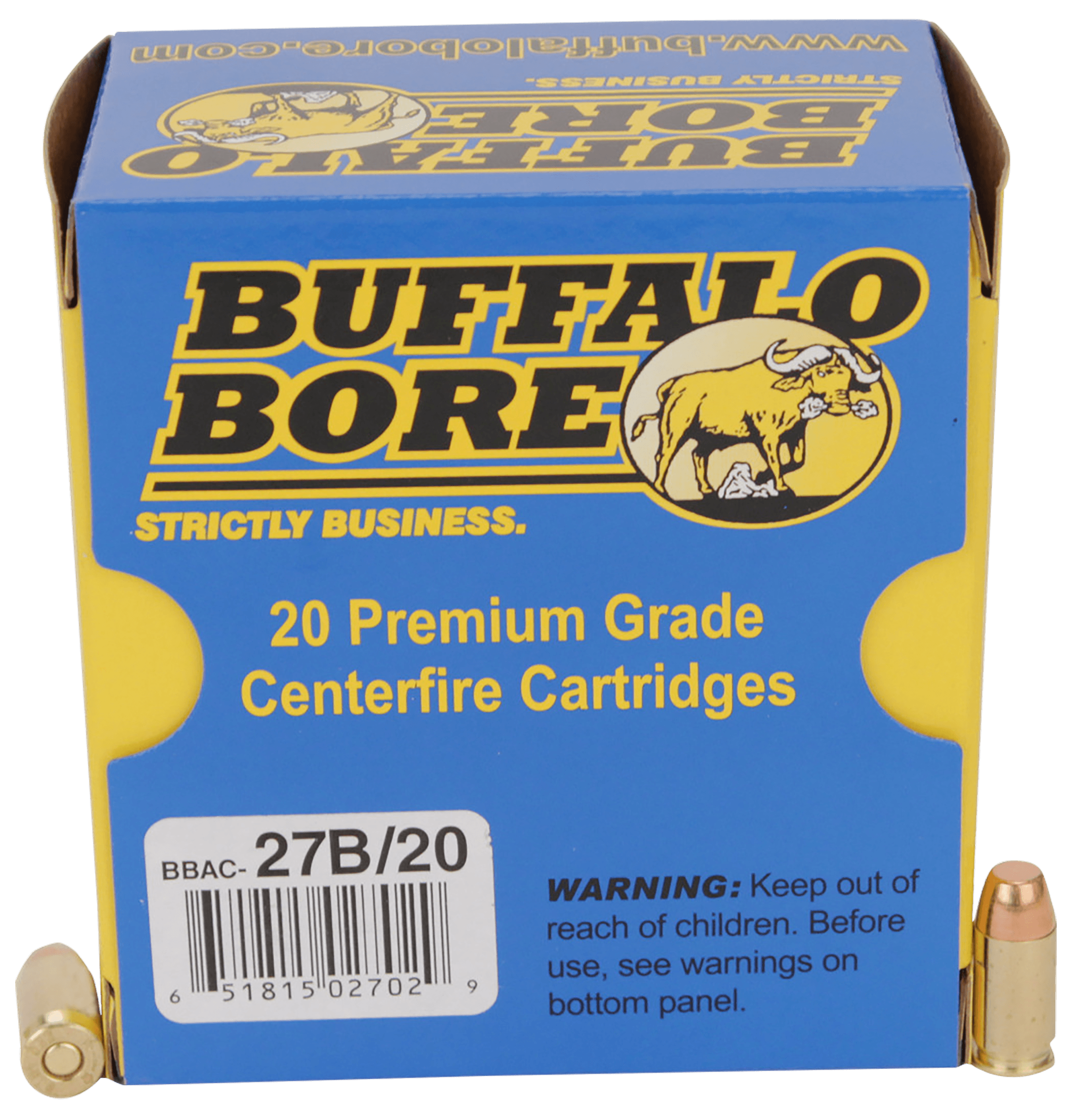 Buffalo Bore Ammunition 27B20 Personal Defense Strictly Business 380ACP +P 95gr Full Metal Jacket Flat Nose 20 Rounds