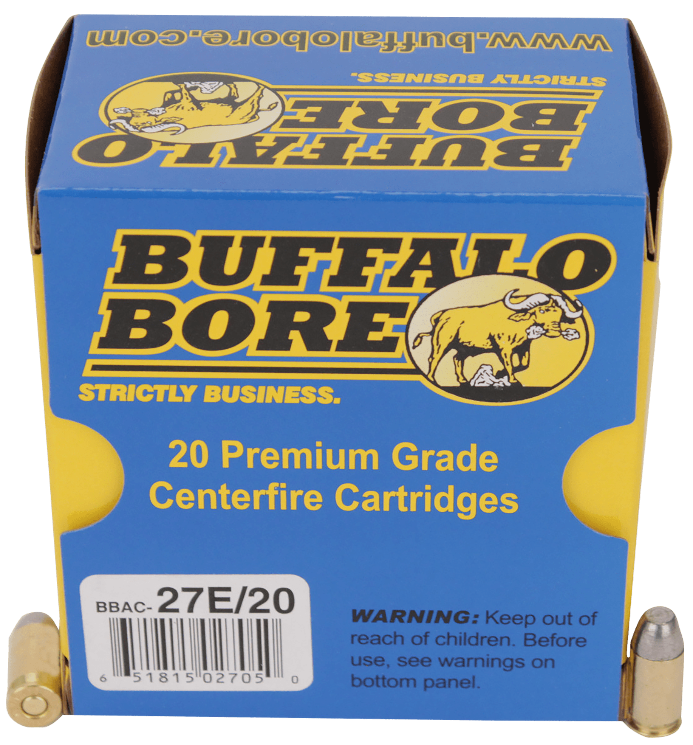 Buffalo Bore Ammunition 27E20 Standard Pressure Strictly Business 380ACP 100gr Hard Cast Flat Nose 20 Rounds