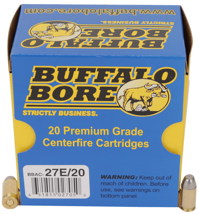 Buffalo Bore Ammunition 27E20 Standard Pressure Strictly Business 380ACP 100gr Hard Cast Flat Nose 20 Rounds