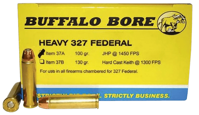 Buffalo Bore Ammunition 37A20 Heavy Strictly Business 327Federal Mag 100gr Jacket Hollow Point 20 Rounds