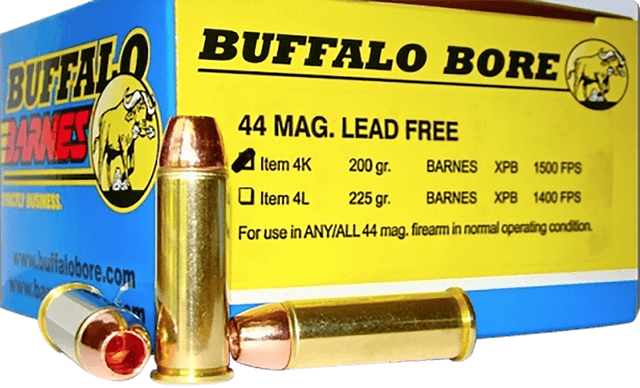 Buffalo Bore Ammunition 4K20 Buffalo-Barnes Strictly Business 44Rem Mag 200gr Barnes VOR-TX XPB Lead Free 20 Rounds