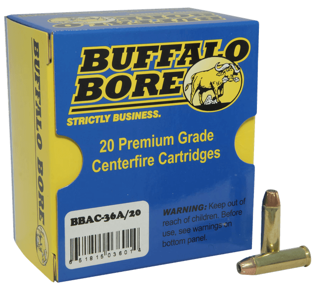 Buffalo Bore Ammunition 9B20 Heavy Strictly Business 444Marlin 300gr Semi Jacketed Flat Point 20 Rounds