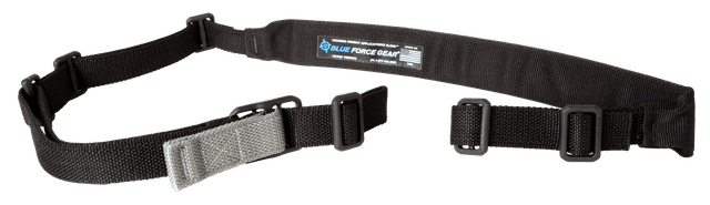 Blue Force Gear VCAS200OABK Vickers Sling made of Black Cordura with 57"-67" OAL, 2" W, Padded Design & Nylon Adjusters for Rifle & Carbine