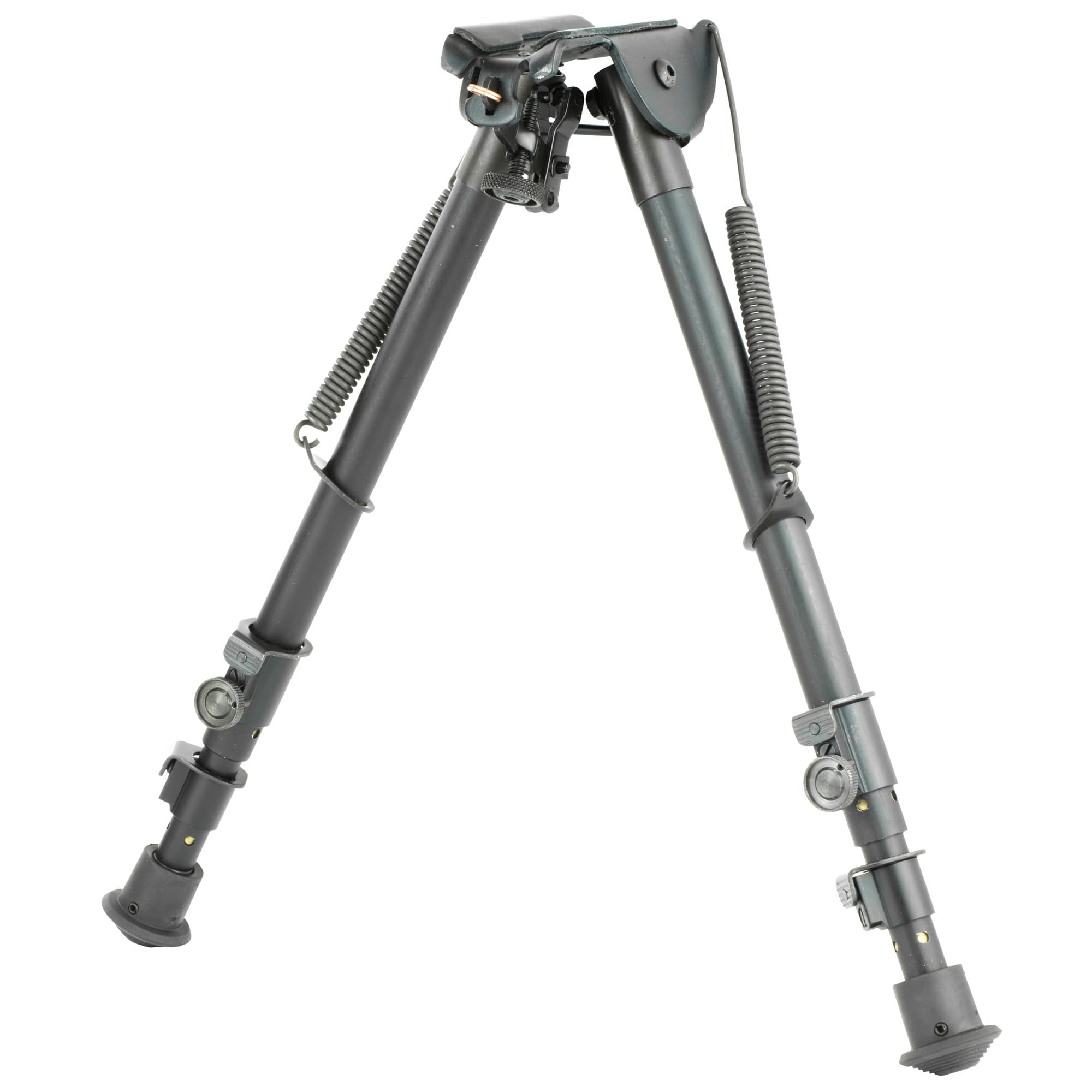Harris Bipods 251A2 Non-Swivel 25 Swivel Stud, 12-25", Black Steel/Aluminum, Rubber Feet