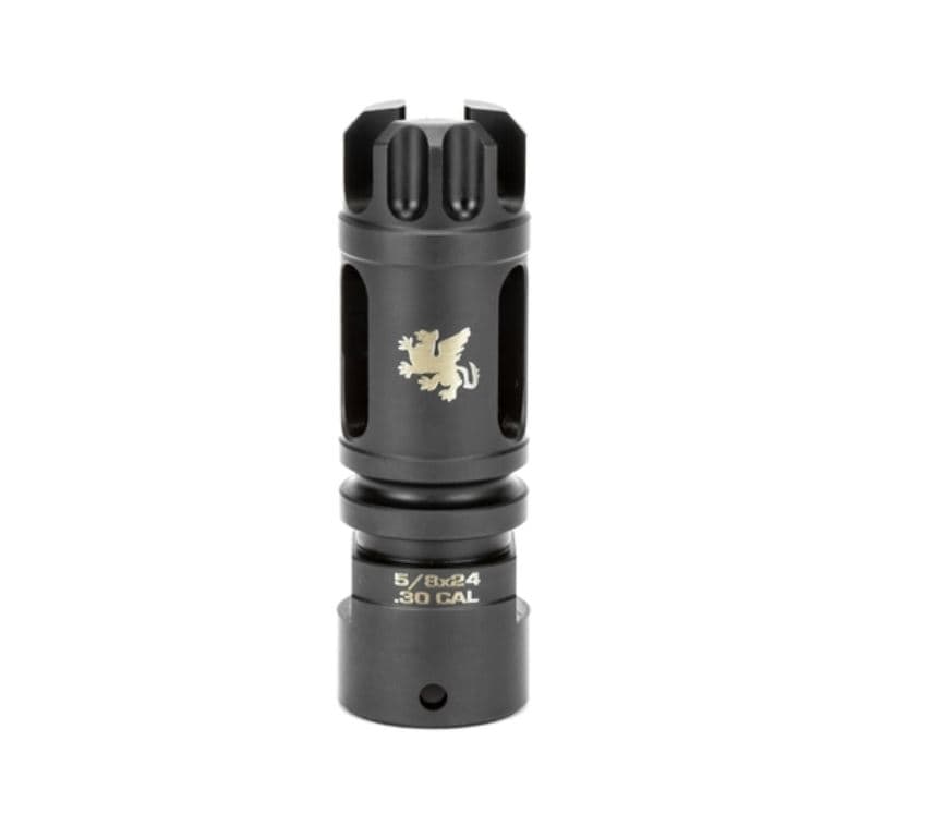Griffin Armament Gate-LOK Flash Comp 30cal 5/8-24 QD Mount Stainless