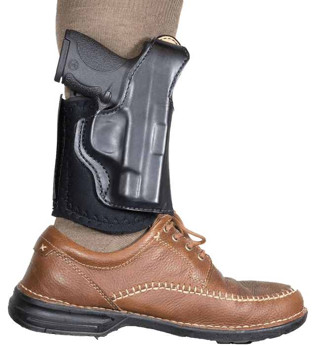 DeSantis Gunhide 014PCX7Z0 Die Hard Rig Ankle Black Leather/Sheepskin Ankle Fits S&W M&P Shield 9/40 Right Hand