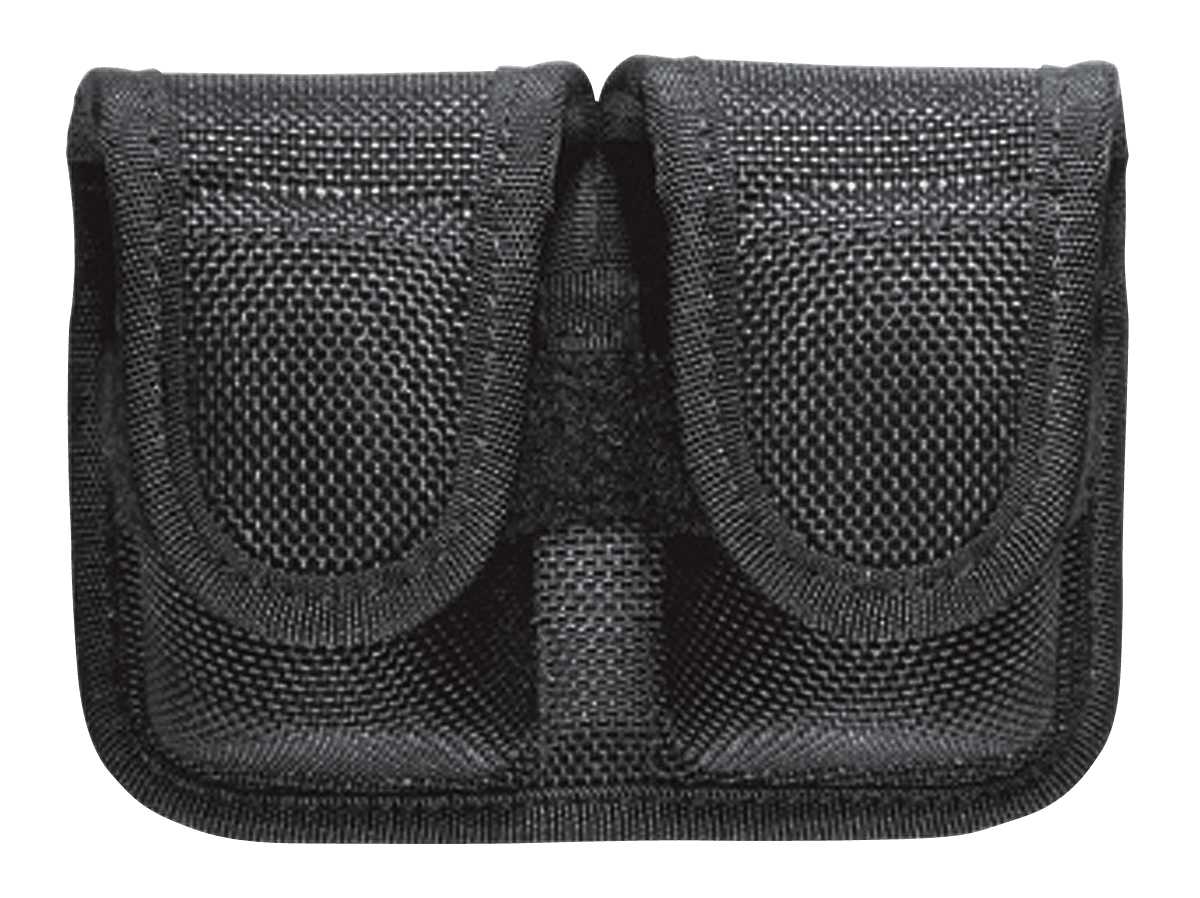 Bianchi 17400 7301 SpeedLoader Pouch Double Black Accumold Hook & Loop Belts 2-2.25" Wide Compatible w/ 38/357