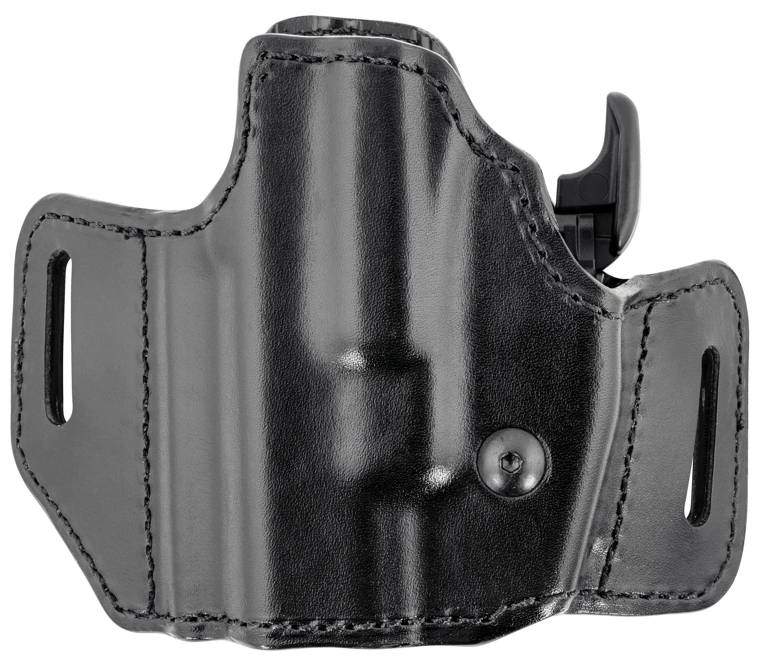 Bianchi 51832 Allusion Assent Pro-Fit OWB Size 11 Black Leather Belt Slide Compatible w/S&W M&P Shield/FN FNS Compact/Glock 26 Gen1-5 Belt Up to 1.50" Wide
