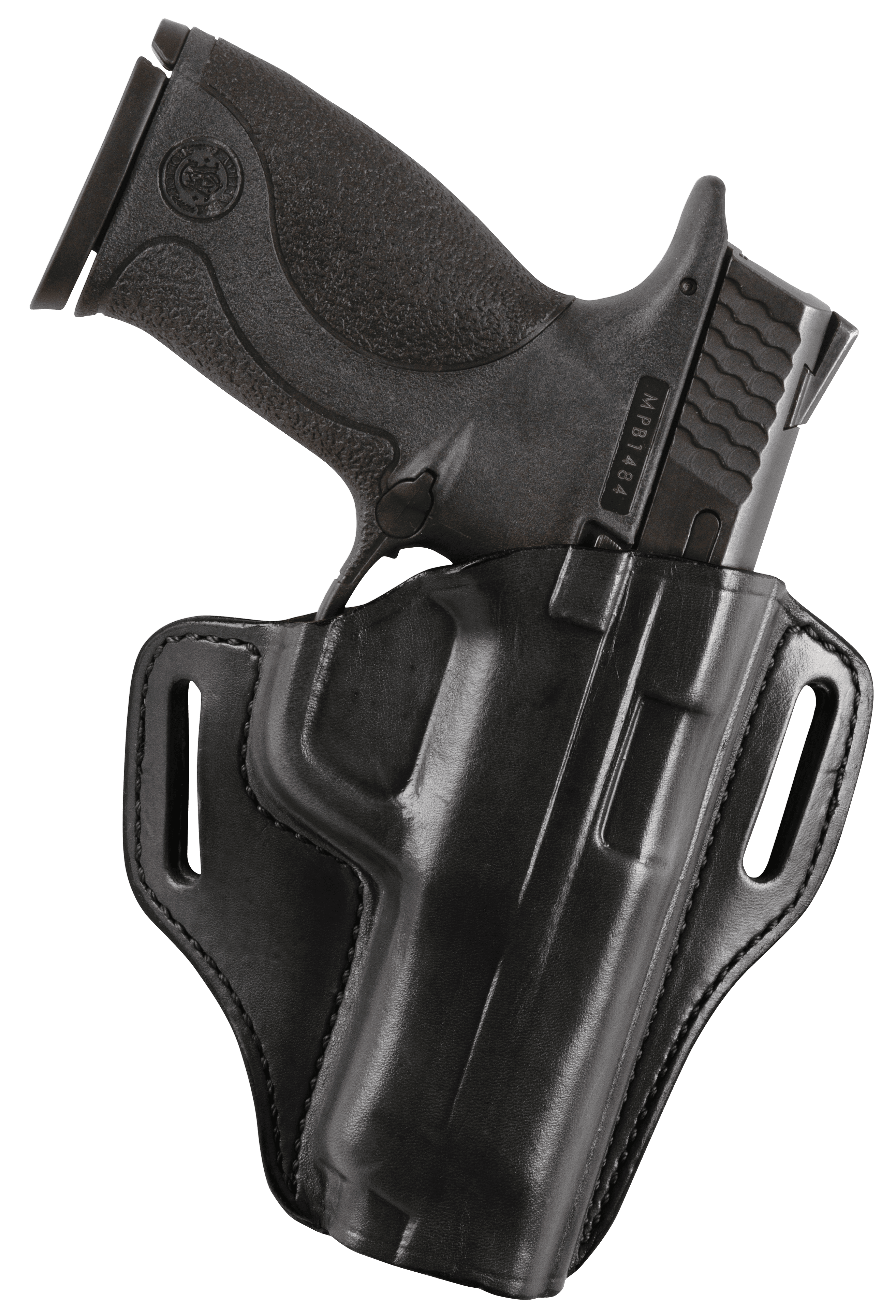 Bianchi 23942 57 Remedy OWB Size 12 Black Leather Belt Slide Fits Colt 1911 Commander Right Hand