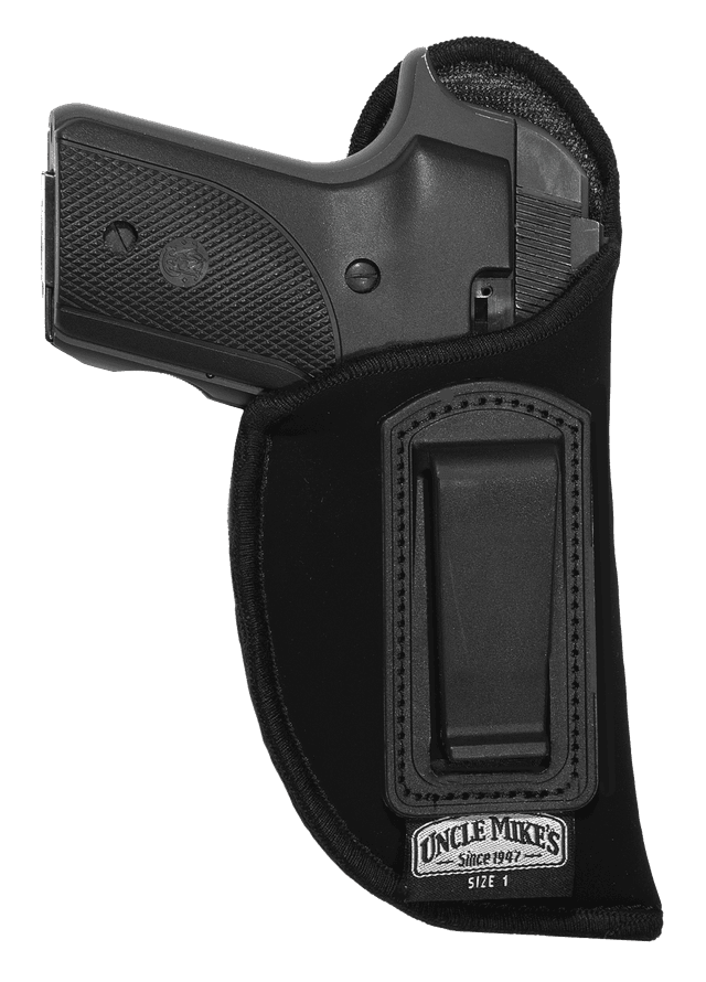 Uncle Mike's 89362 Inside The Pants Holster IWB Size 36 Black Suede Like Belt Clip Fits Sm Frame 5rd Revolver w/Hammer Spur Fits 2" Barrel