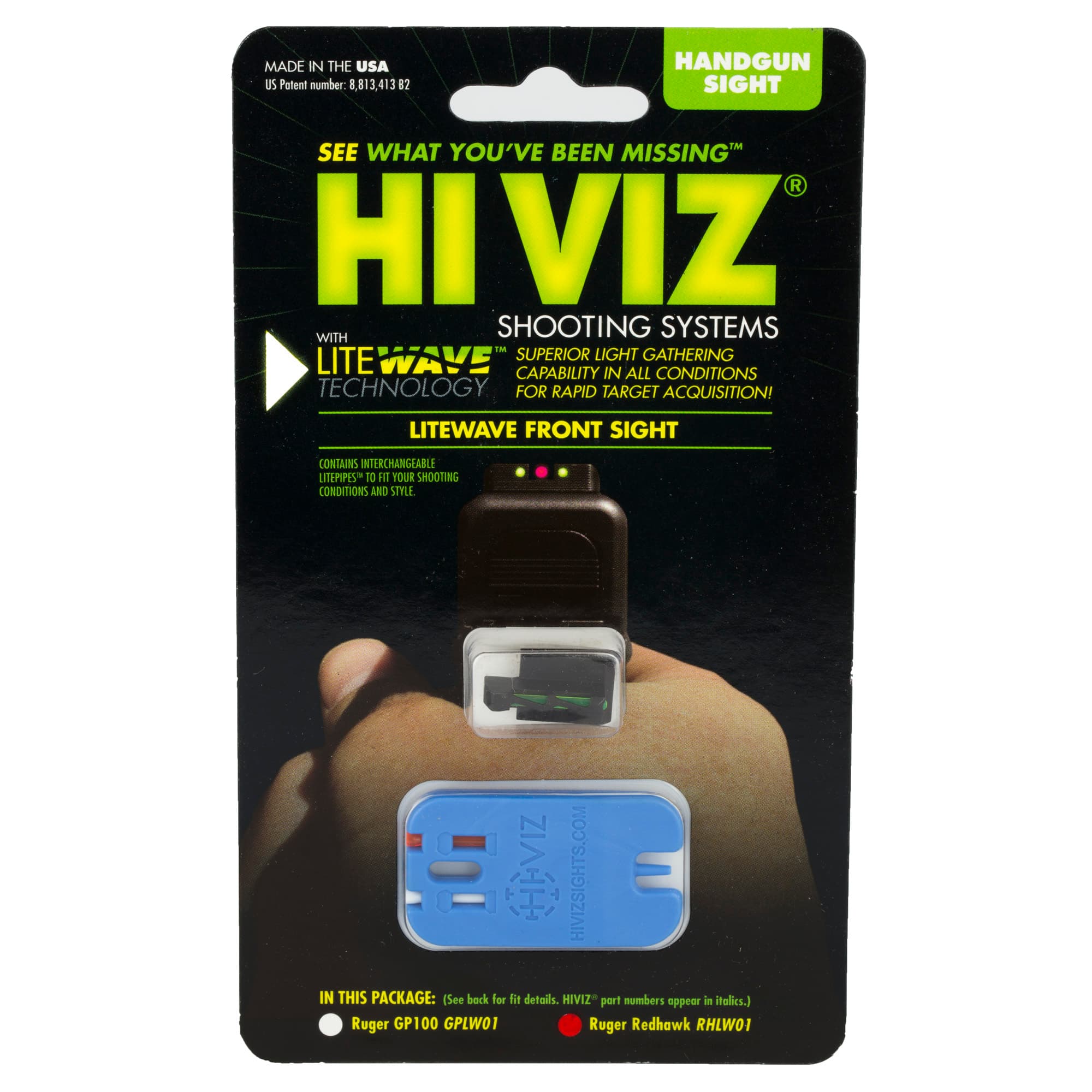 Hiviz LiteWave Ruger Redhawk Front Sight Green Fiber Optic