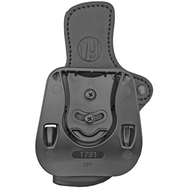 1791 Gunleather ORPDH24SBLR BH2.4 Optic Ready OWB 2.4 Stealth Black Leather Paddle Fits Walther PPQ/Sig P320/Springfield XD-M