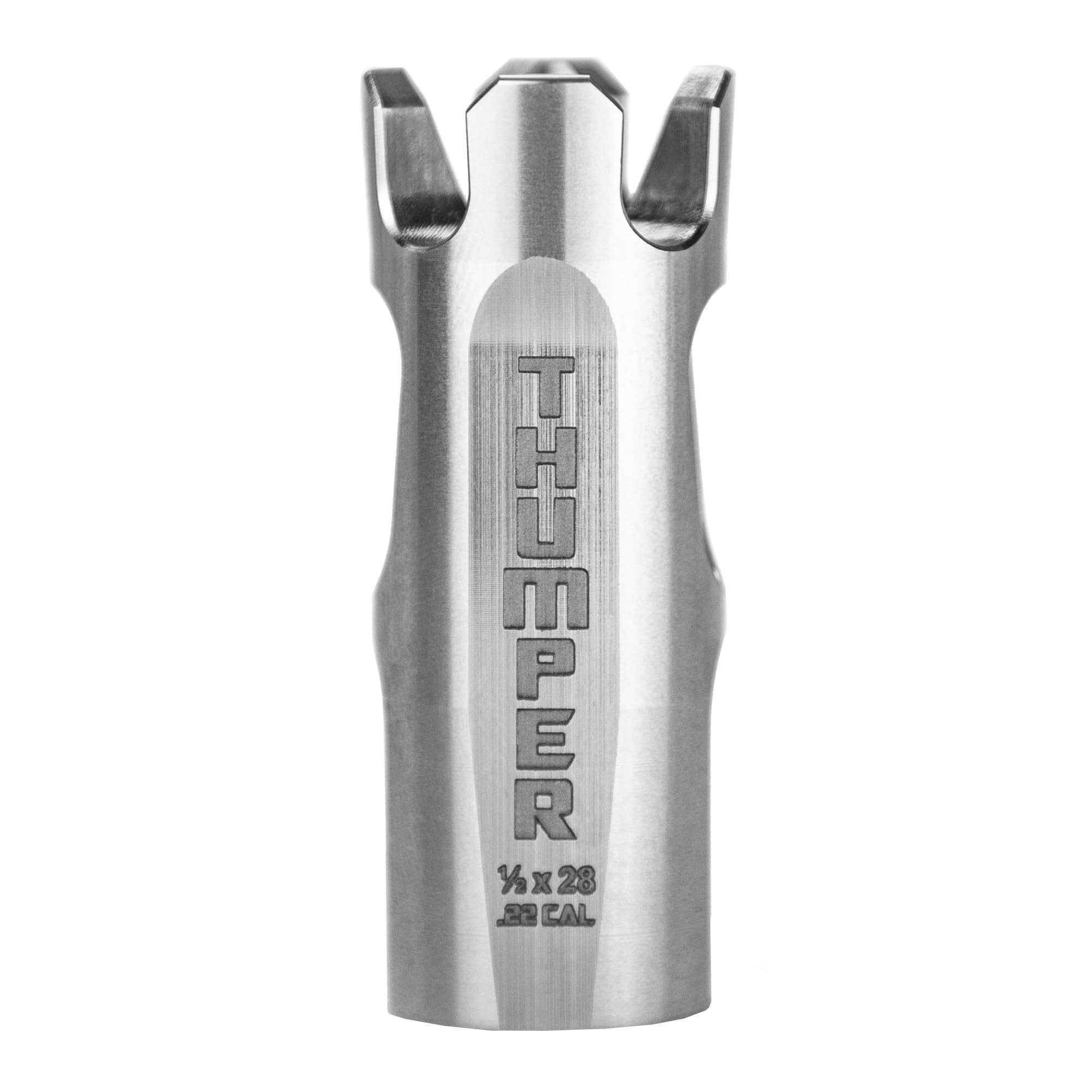 Battle Arms Development Bad Thumper Muzzle Brake 223 Rem 1/2x28 Silver