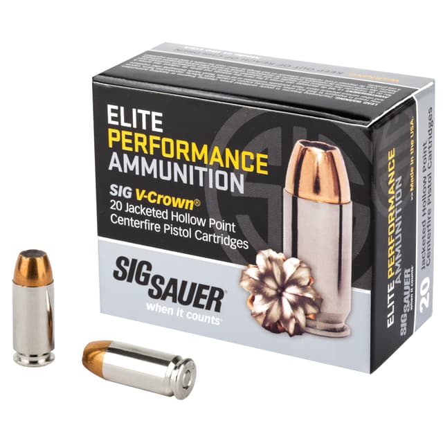 Sig Sauer Elite Performance 40 S&W V Crown Jacketed Hollow Point 165 Grain 20 Rounds