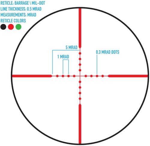 Firefield Barrage 2.5-10x40mm Illuminated Mil-Dot Riflescope Waterproof Parallax 100 yd