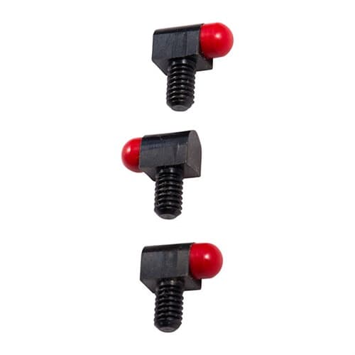 Bradley Gunsight Std Bead Red 1/8in 3-56 TPI 5/32in Shank 3 Pack