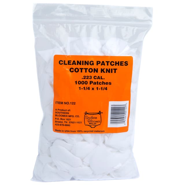 Southern Bloomer 122 Cleaning Patches 223 Rem,5.56x45mm NATO Cotton 1000 Per Bag