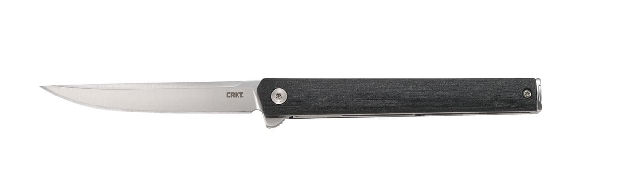 CRKT 7097 CEO 3.35" Folding Plain Satin AUS-8A SS Blade/ Black GRN Handle Includes Pocket Clip