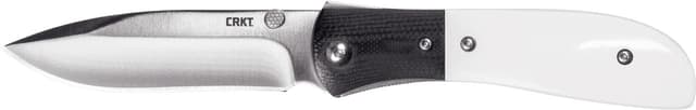 CRKT M4-02M M4-02M 3.25" Plain Satin 8Cr13MoV SS Blade Black/White Resin Infused Fiber w/G10 Bolster Handle Includes Pocket Clip