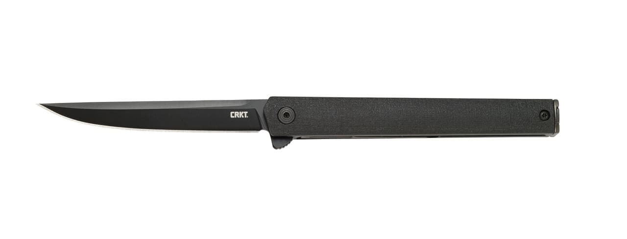 CRKT 7097K CEO Blackout 3.35" Folding Plain Black EDP AUS-8A SS Blade/Black GRN Handle Includes Pocket Clip