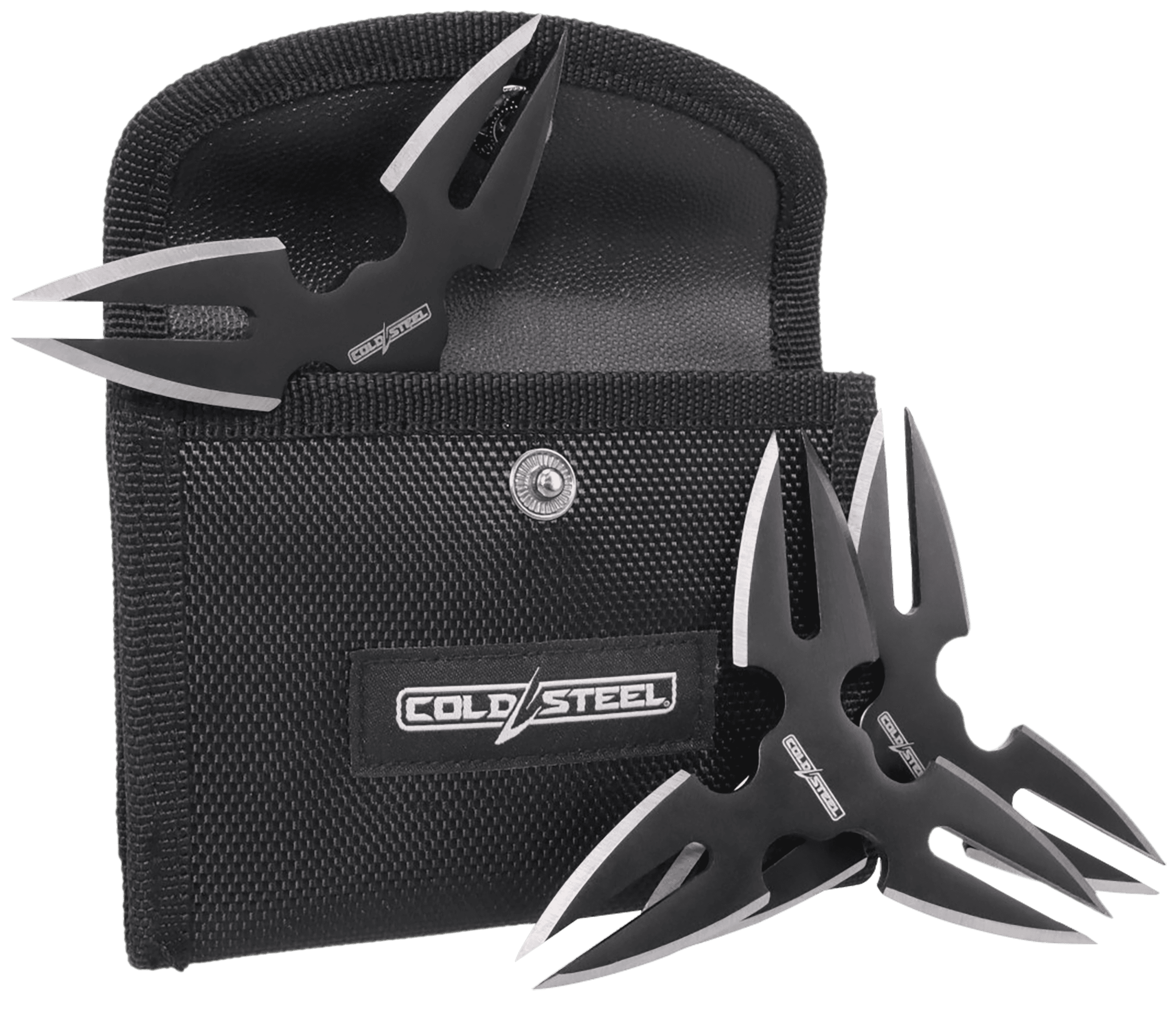 THROWING STARS / 1.5 BLADE / BLACK OXIDE 420SS / NYLON POUCH SHEATH (3 PACK)