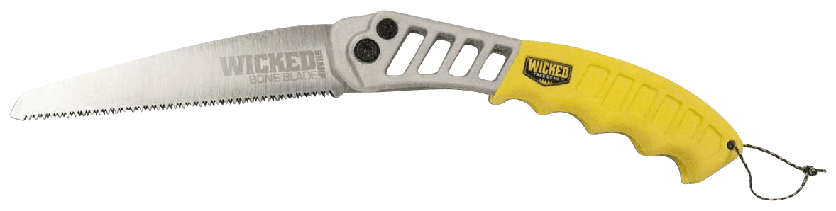 Wicked Tree Gear WTG007 Tough Utility Folding Saw 7" High Carbon Steel Blade/Yellow Overmold Aluminum Handle