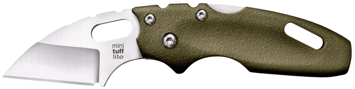 Cold Steel CS20MTGD Tuff Lite Mini 2" Folding Sheepsfoot Plain 4034 Stainless Steel Blade/OD Green Griv-Ex Handle Includes Pocket Clip