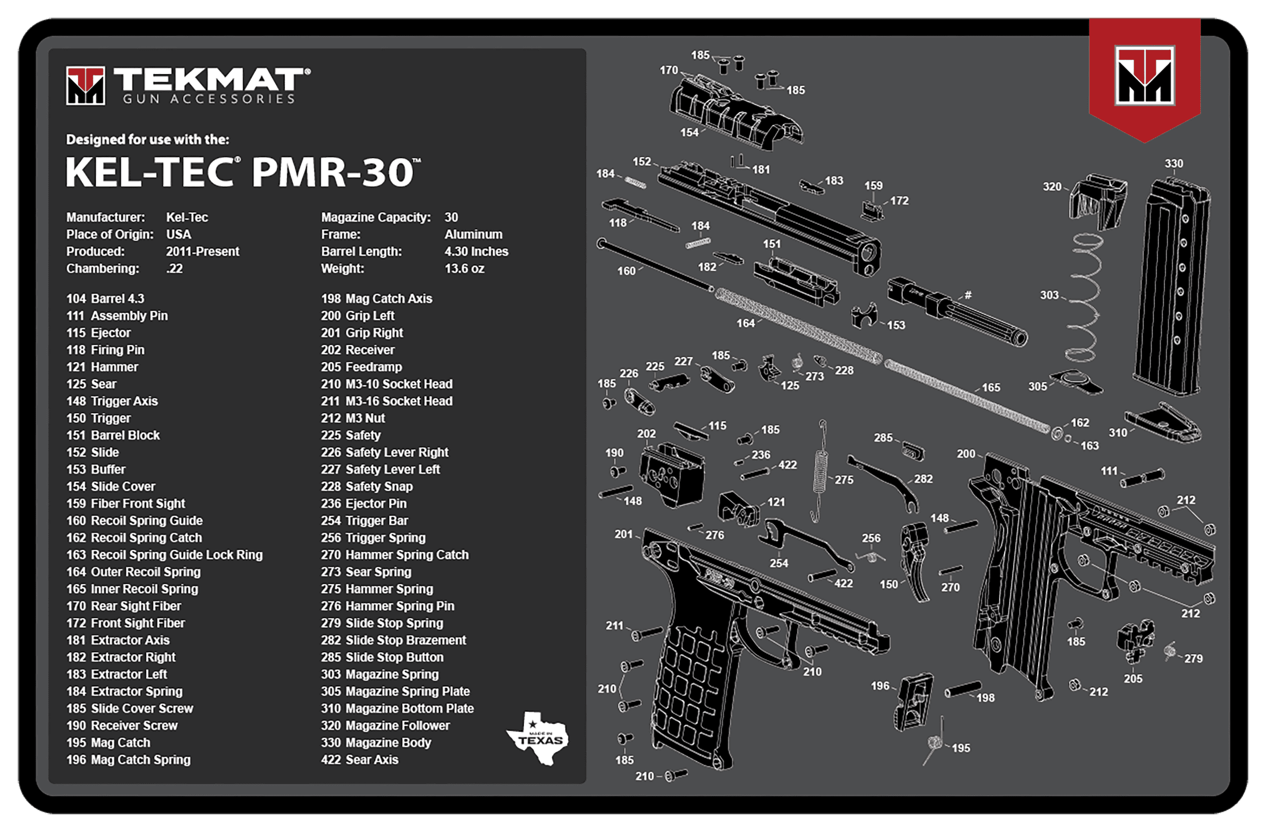 TekMat TEKR17KELPMR3 Cleaning Mat 17"x11" Gray Thermoplastic Fiber Top w/Vulcanized Rubber Back/ TEKMAT Logo Illustration