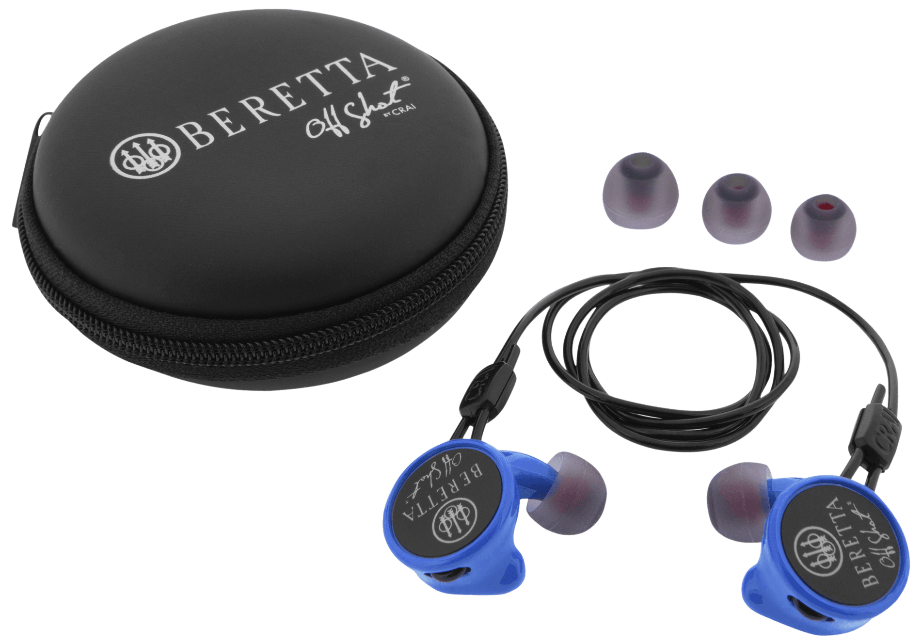 Beretta USA CF081A215605B5 Mini Headset Comfort Plus Silicone Ear Piece 32 dB In The Ear Blue/Black