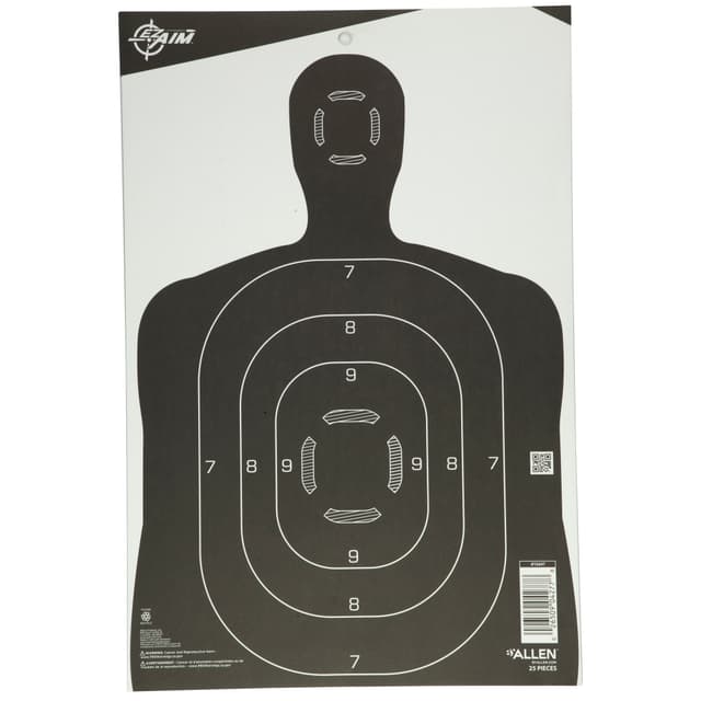 EZ-Aim 15447 Silhouette Paper Hanging 12" x 18" Black/White 25 Per Pack