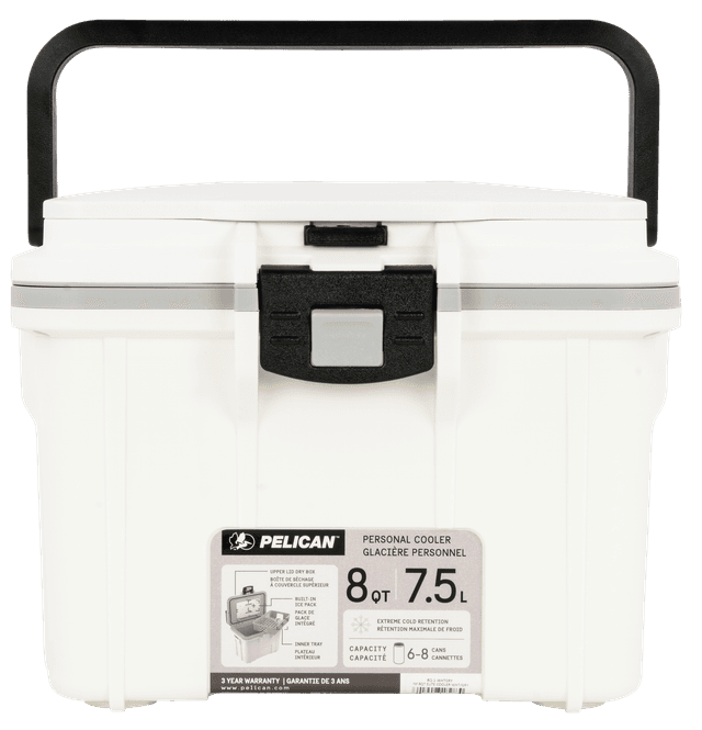 PELICAN 8Q-1-WHTGRY 8QT ELITE COOLER WHT/GRY