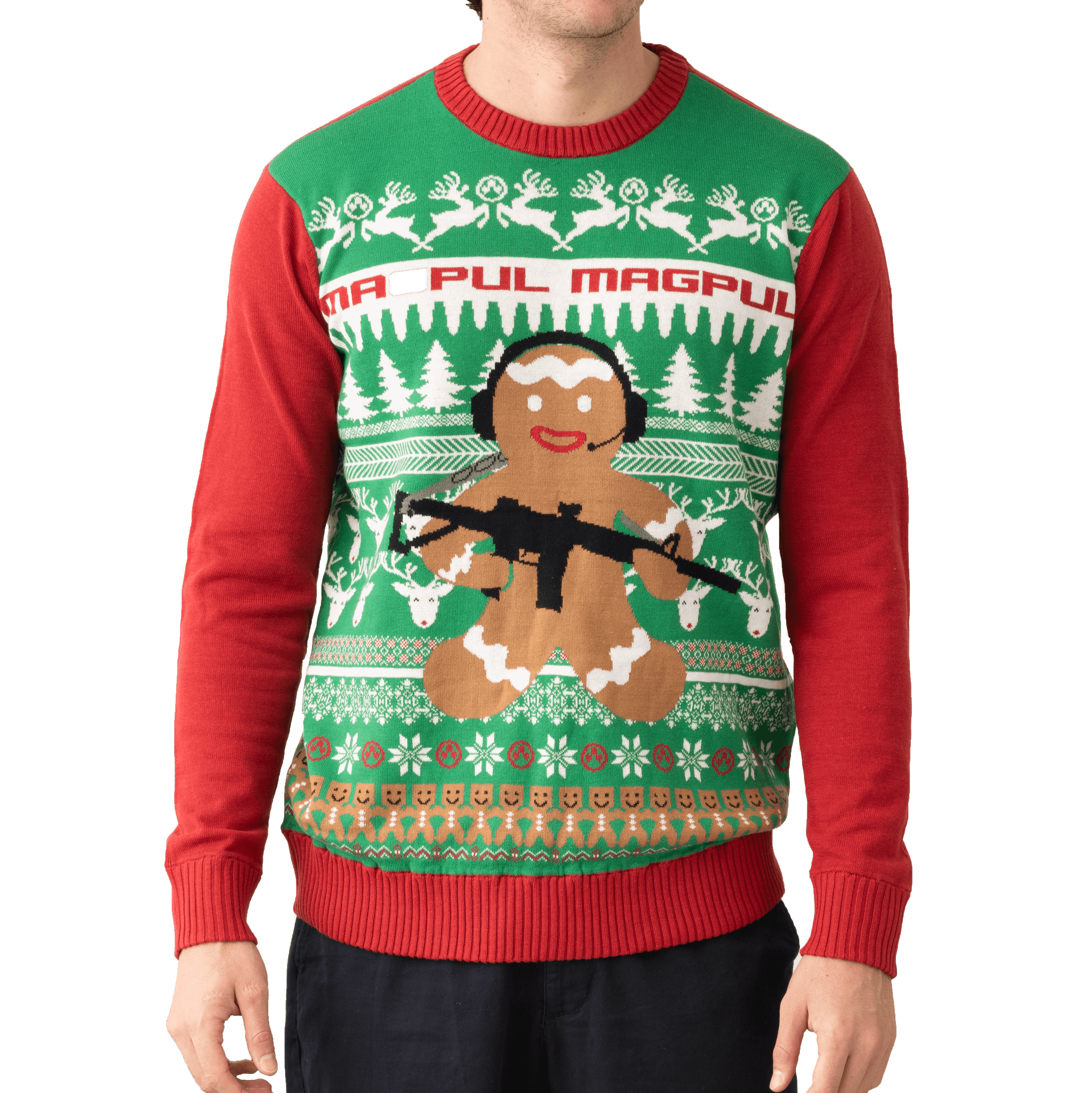 Magpul MAG11989753X Ugly Christmas GingARbread Man Multi-Color, Cotton/Acrylic, Long Sleeve, 3XL