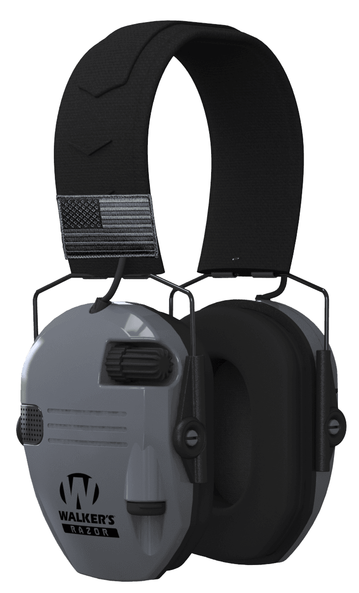 Walker's GWPRSEMPATGY Razor Patriot 23 dB Over the Head Sports South Exclusive Black/Gray Polymer