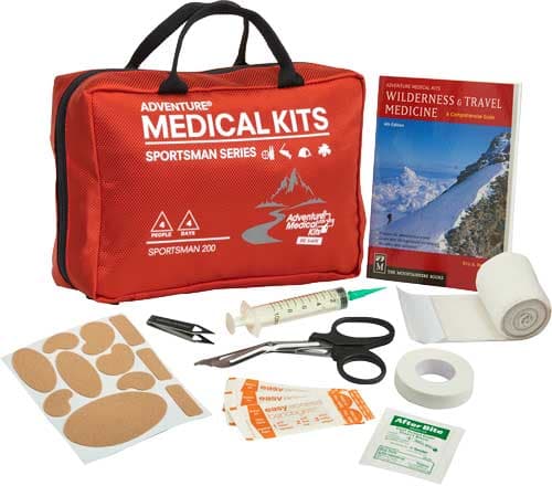 Adventure Medical Kits 01050200 Sportsman 200 Medical Kit Treats Injuries/Illnesses Red