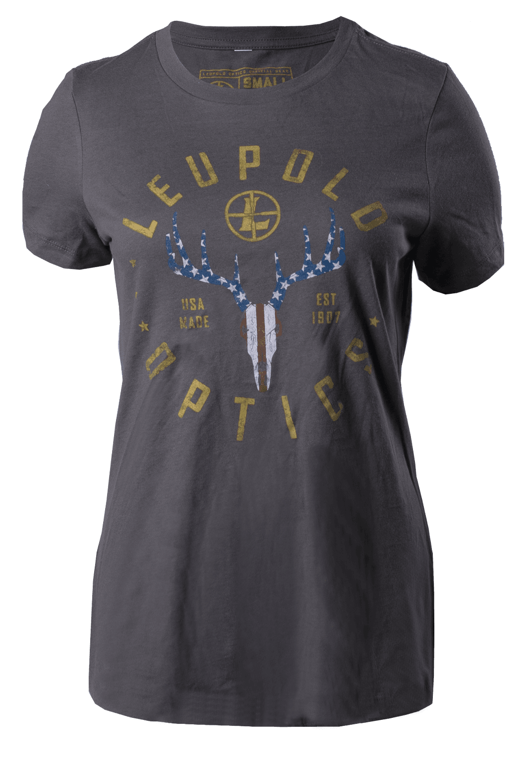 Leupold 179152 American Whitetail Women's Gray Cotton/Polyester Short Sleeve XL
