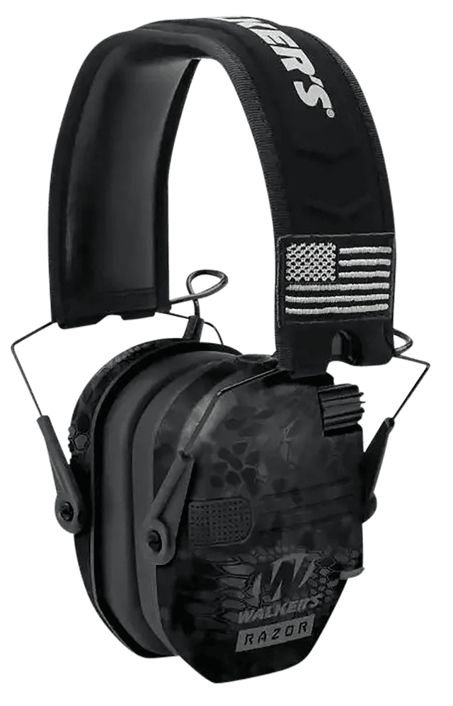 Walker's GWPRSEMPATKPT Razor Patriot Slim Muff 23 dB Over the Head Kryptek Highlander/Black Polymer