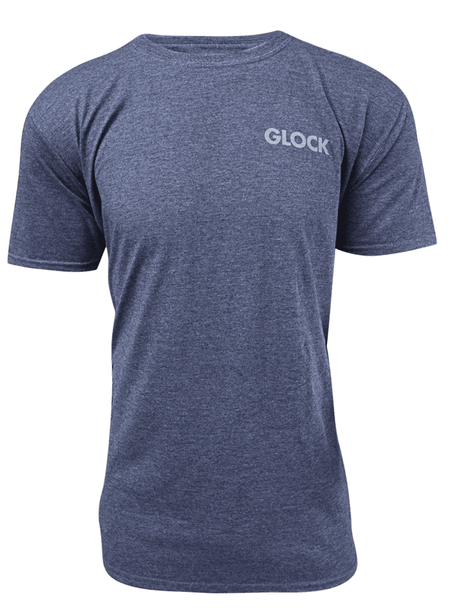 Glock AA75160 Pistol Flag Heather Navy Cotton/Polyester Short Sleeve 3XL Semi-Fitted