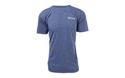Glock AA75156 Pistol Flag Heather Navy Cotton/Polyester Short Sleeve Medium Semi-Fitted