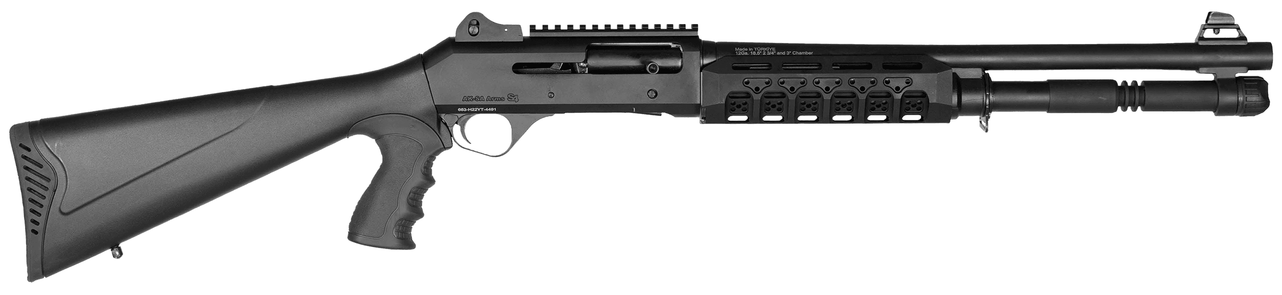 Four Peaks Imports 12074 AKSA Arms S4 12 Gauge 3" 5+1 18.50" Chrome Plated 7075-T6 Aluminum Receiver Black Synthetic Stock