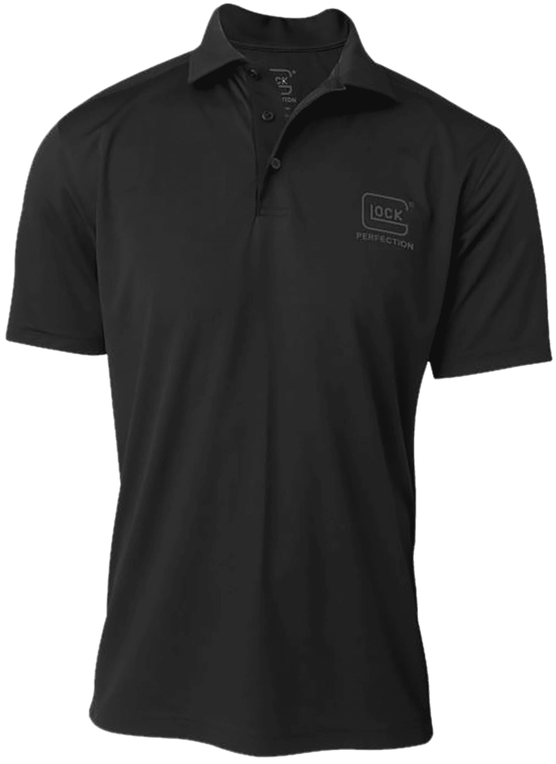 Glock AP96214 Glock Perfection Polo Black Polyester Mesh Short Sleeve XL