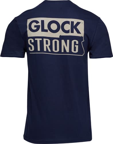 Glock AP96195 Glock Strong Tee Navy Ringspun Cotton Short Sleeve Large