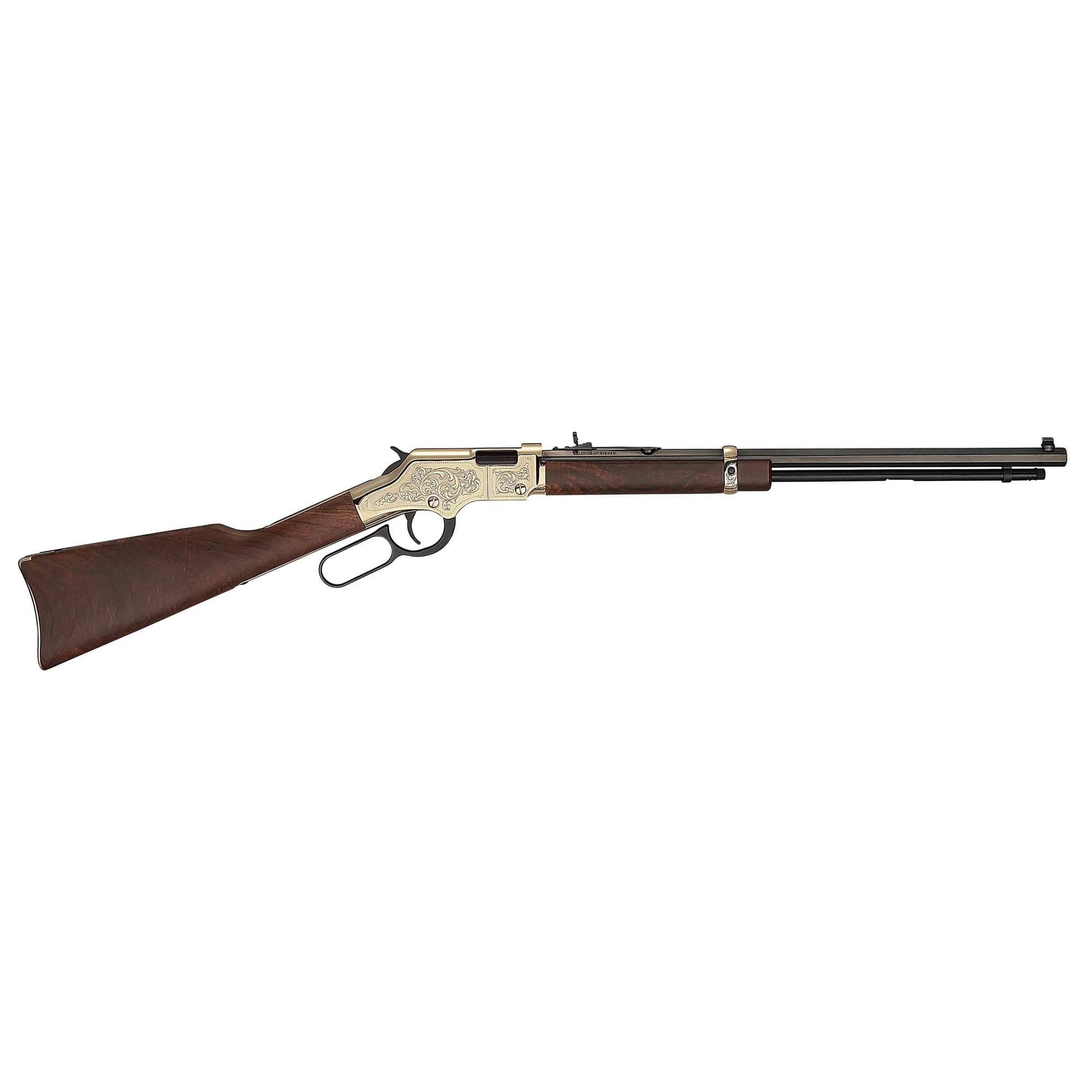 Henry Golden Boy Deluxe H004VD4 17 HMR 20 Inch 12 Rounds Blued Octagon Brasslite Walnut