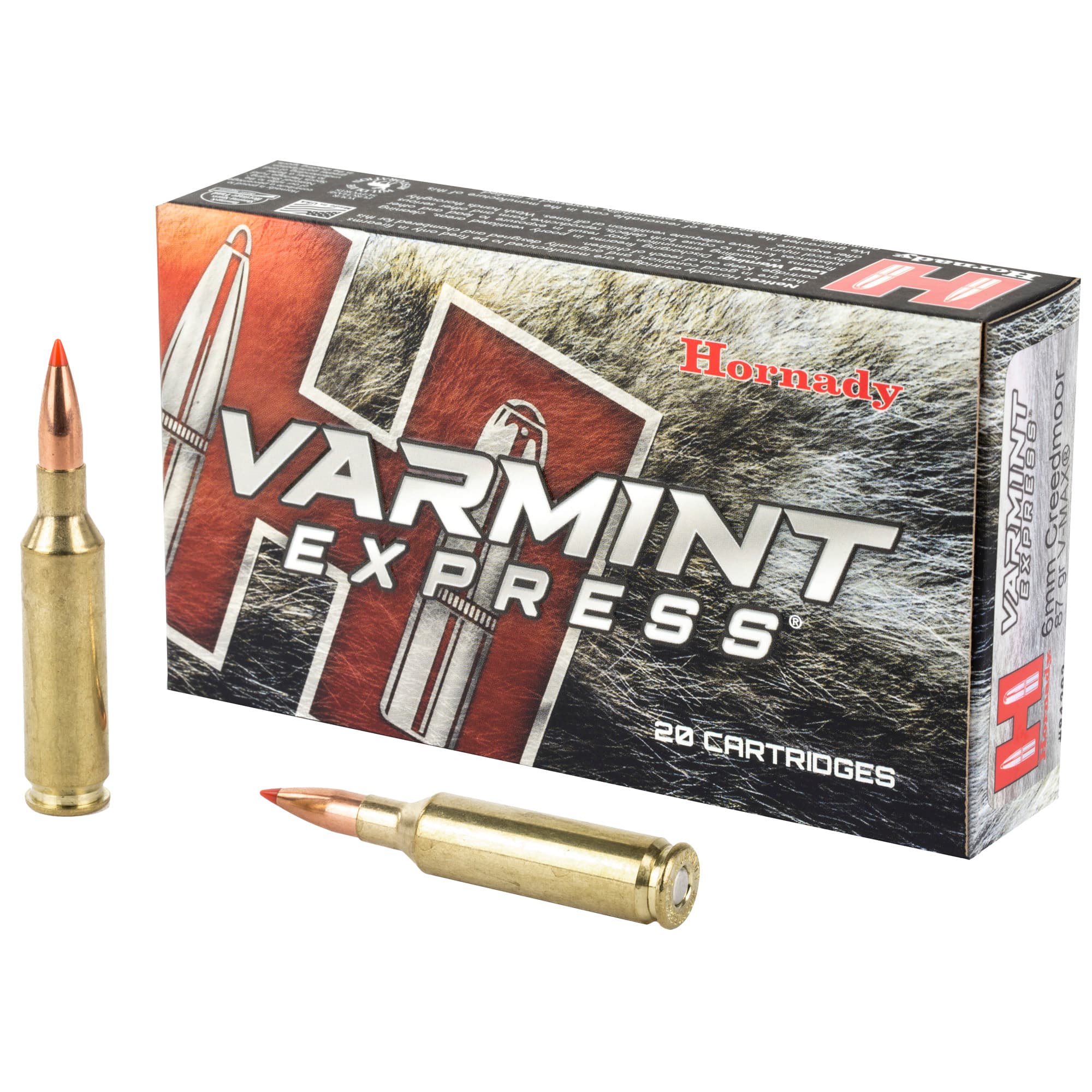 Hornady Varmint Express 6mm Creedmoor V-Max 87 Grain 20 Rounds