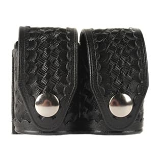 HKS 203BMBN SpeedLoader Case Double Medium Black Hytrel Belt Loop Belts 2.25" Wide