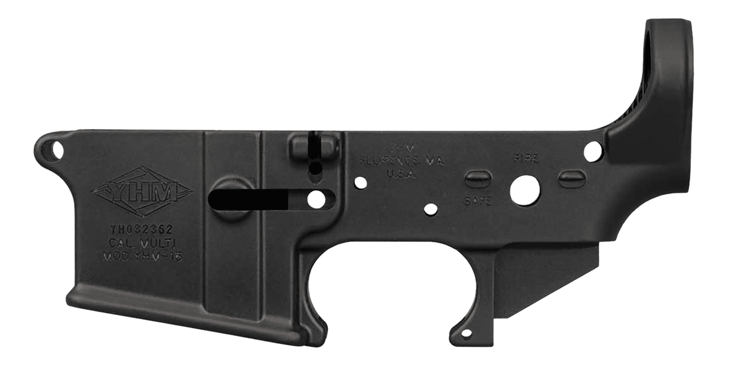 Yankee Hill 125 Stripped Lower Receiver 5.56x45mm NATO 7075-T6 Aluminum Anodized