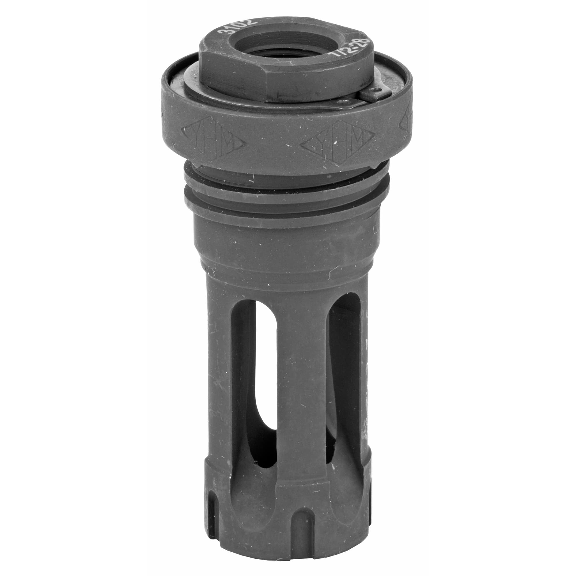 Yankee Hill 310228A Phantom Flash Hider Black Phosphate Steel with 1/2"-28 tpi Threads for 5.56x45mm NATO AR-Platform