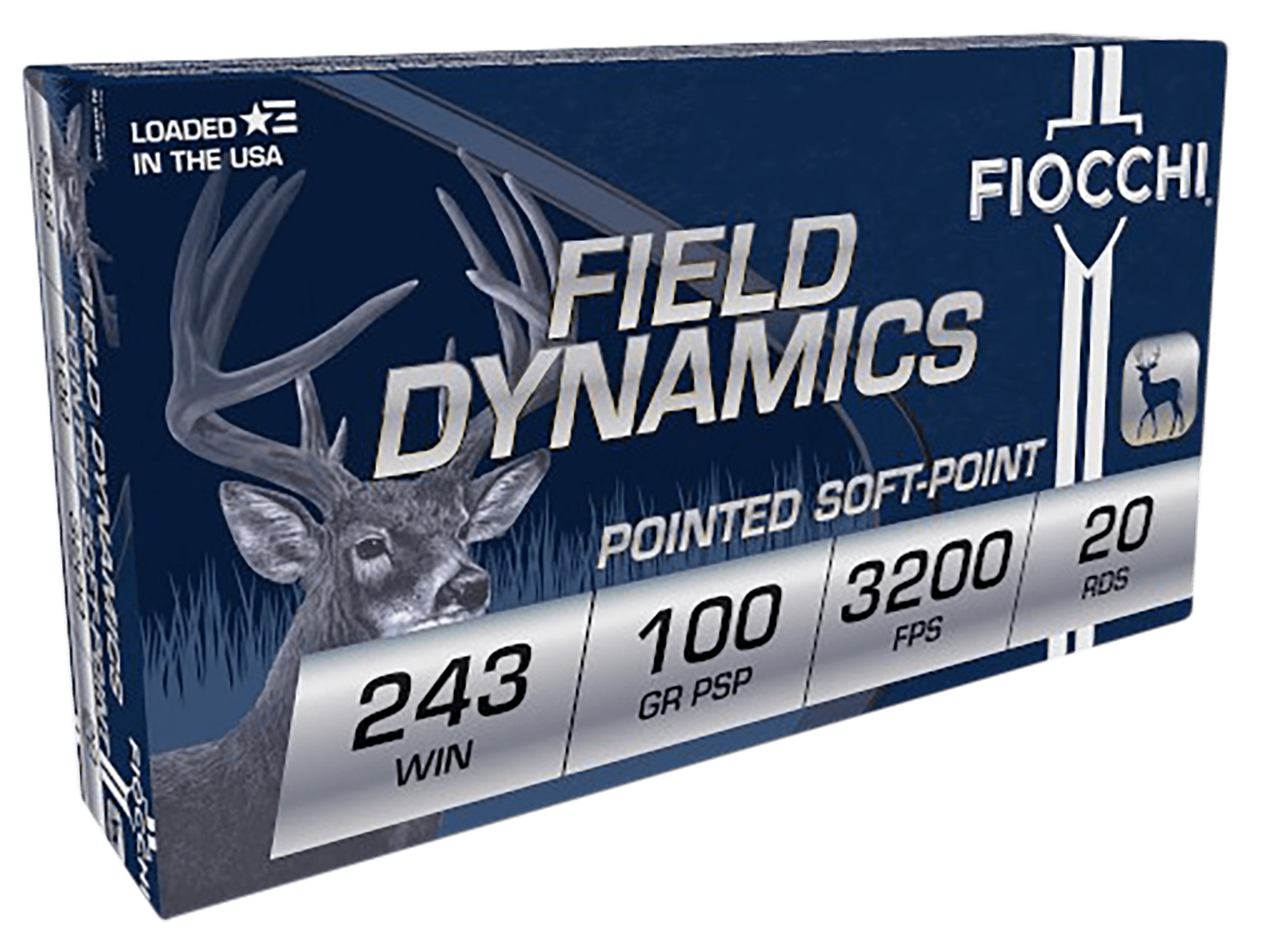 Fiocchi Field Dynamics 243 Winchester Pointed Soft Point 100 Grain 20 Rounds