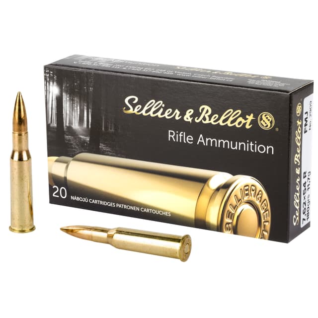 Sellier & Bellot SB76254RA 7.62x54mmR Full Metal Jacket 180 Grain 20 Rounds