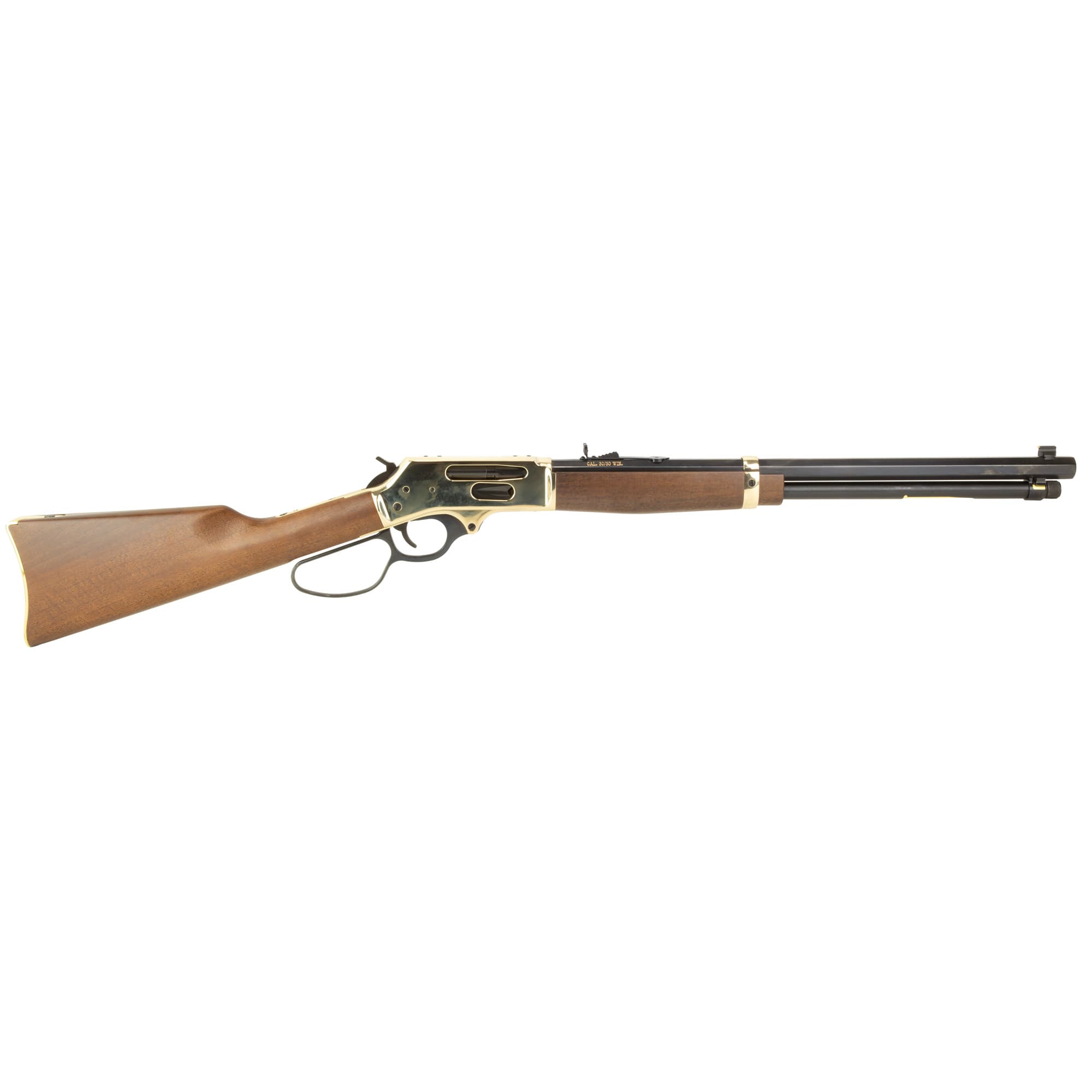 Henry H009BGL Side Gate Full Size 30-30 Win 5+1 20" Blued Steel Barrel, Polished Brass Receiver, Fixed American Walnut Stock